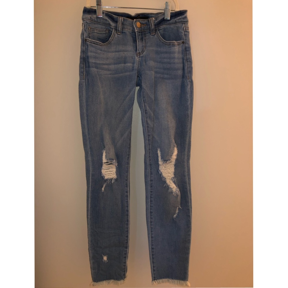 Harper Distressed Low-Rise Skinny Jeans